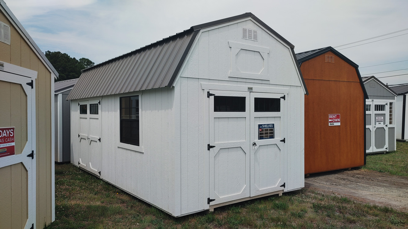 10' x 20' Barn White Lofted Barn Storage Shed