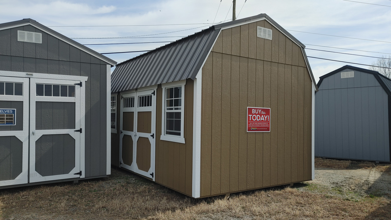 10' x 16' Thatch Brown Side Lofted Barn Storage Shed