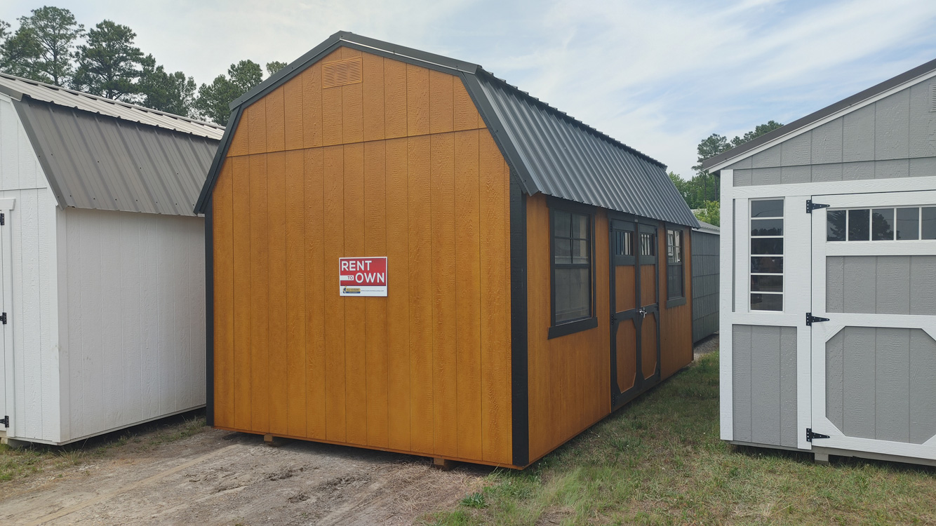 10' x 20' Honey Gold Urethane Side Lofted Barn Storage Shed