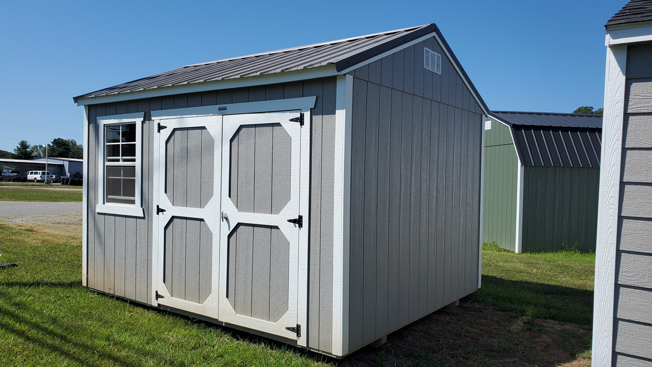 10' x 12' Pewter Cast A-Frame Side Utility Storage Shed