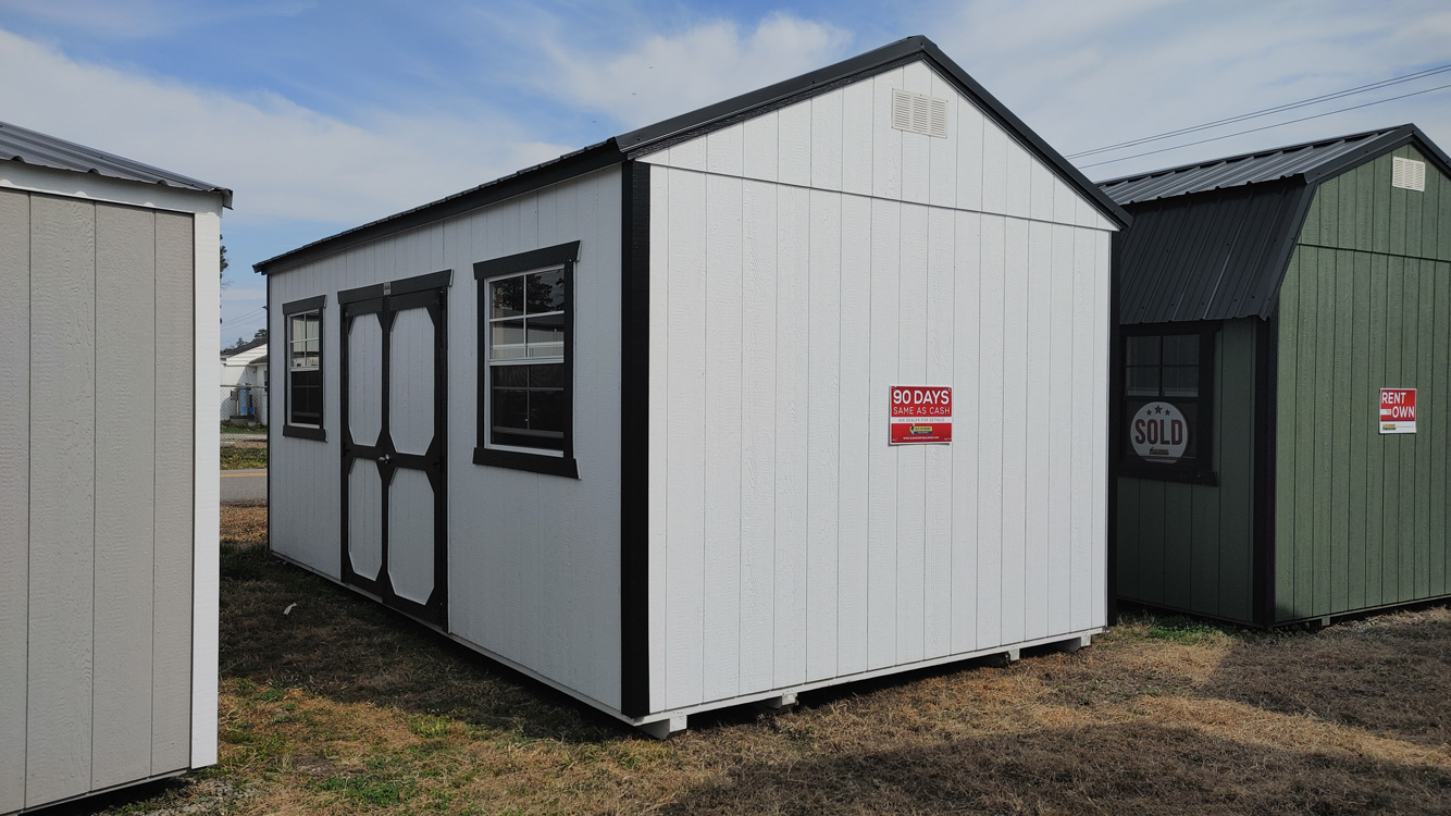 12' x 20' Barn White A-Frame Side Utility Storage Shed