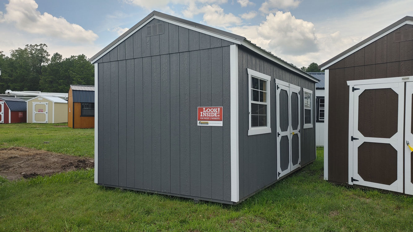 10' x 20' Peppercorn Grey A-Frame Side Utility Storage Shed