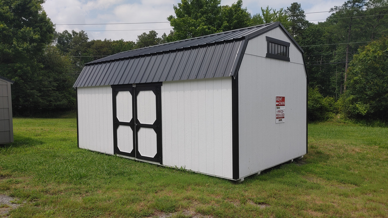 12' x 20' Barn White Side Lofted Barn Storage Shed