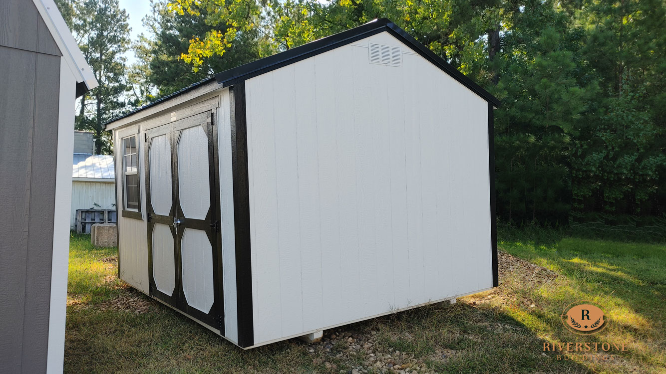 10' x 12' Barn White A-Frame Side Utility Storage Shed