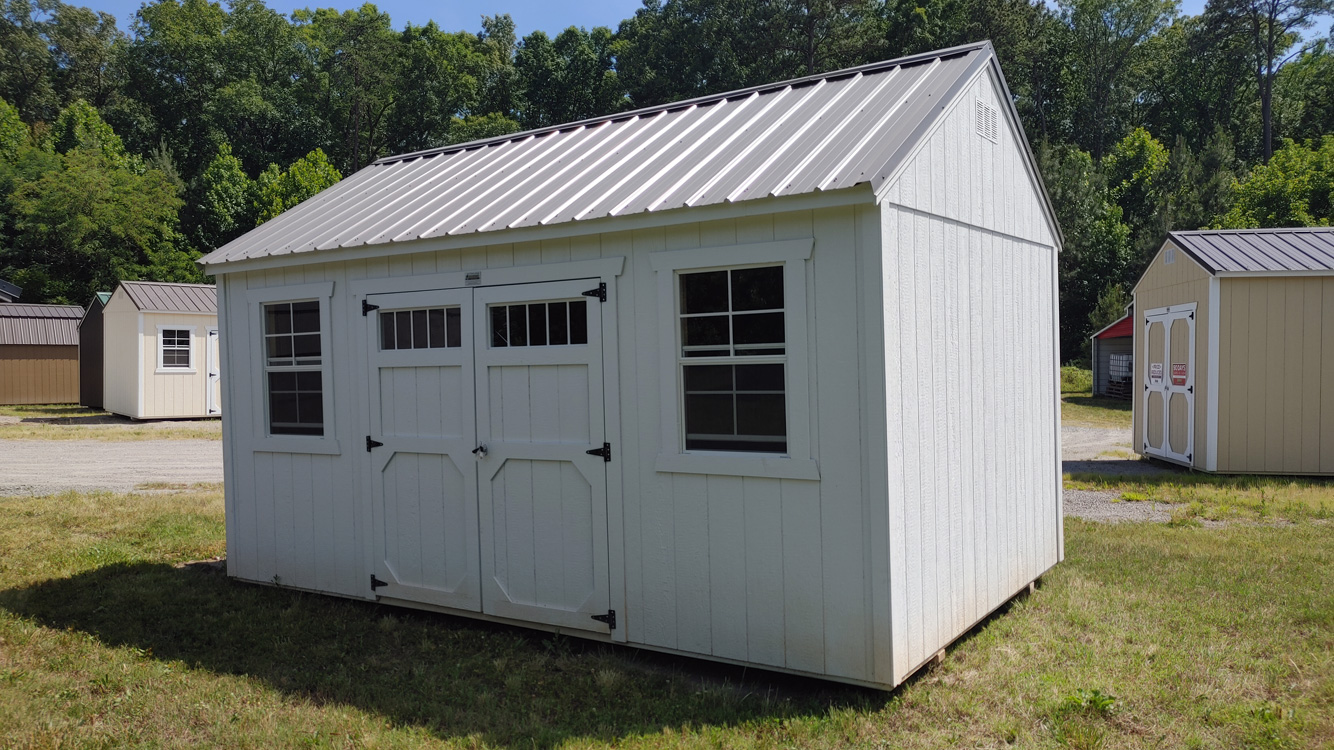 10' x 16' Barn White A-Frame Side Utility Storage Shed