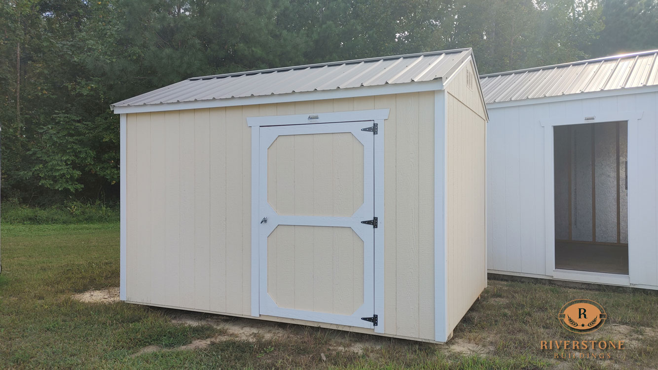 8' x 12' Eaglet Beige A-Frame Side Utility Storage Shed