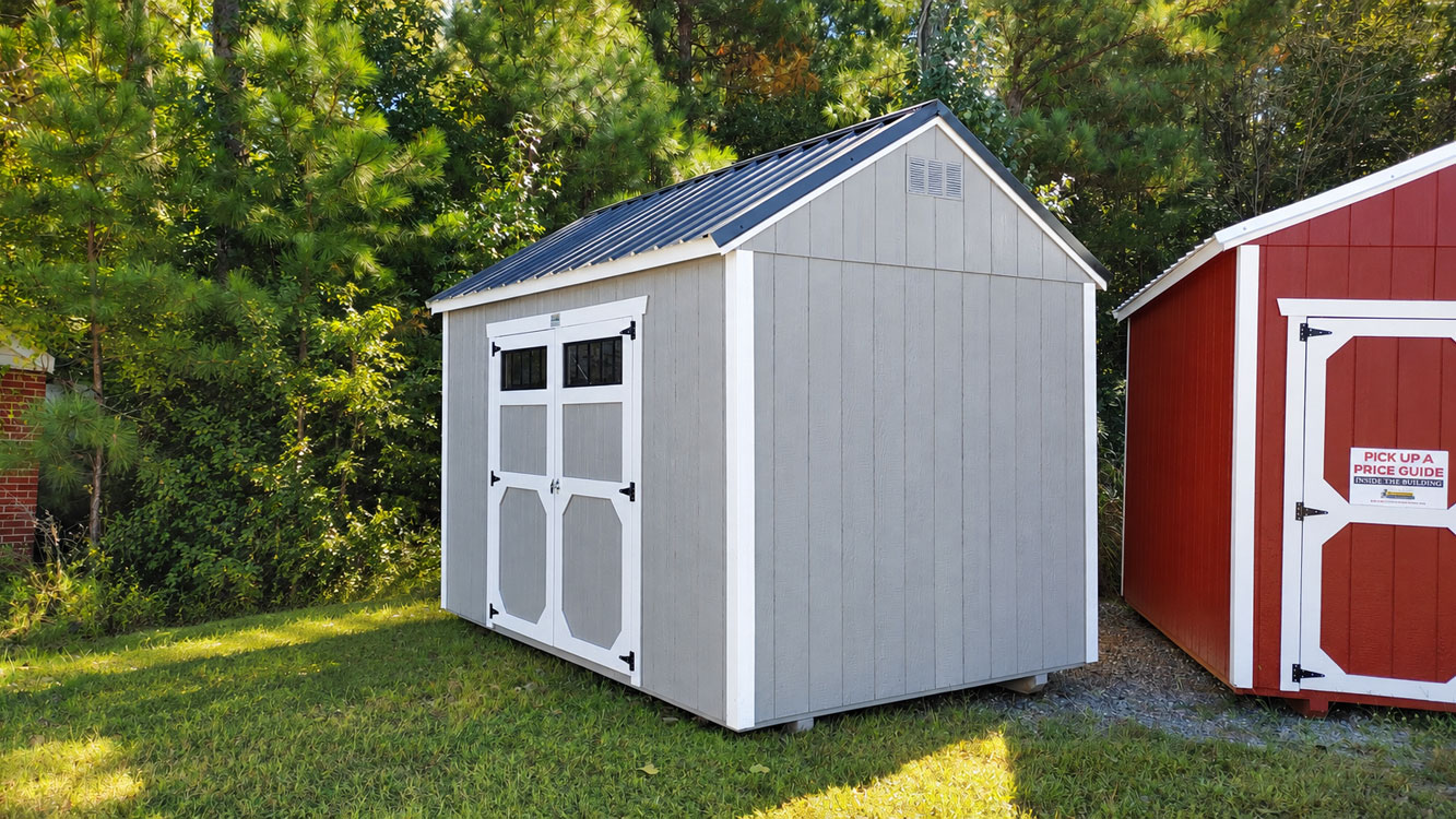 8' x 12' Pewter Cast A-Frame Side Utility Storage Shed